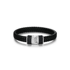 UB19 - Black Ice Rhodium Plated Gunmetal Sterling Silver and Black Sapphire Bracelet