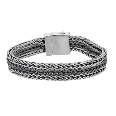 UB0118 - Two-Tone Tri-Foxtail Chain Bracelet