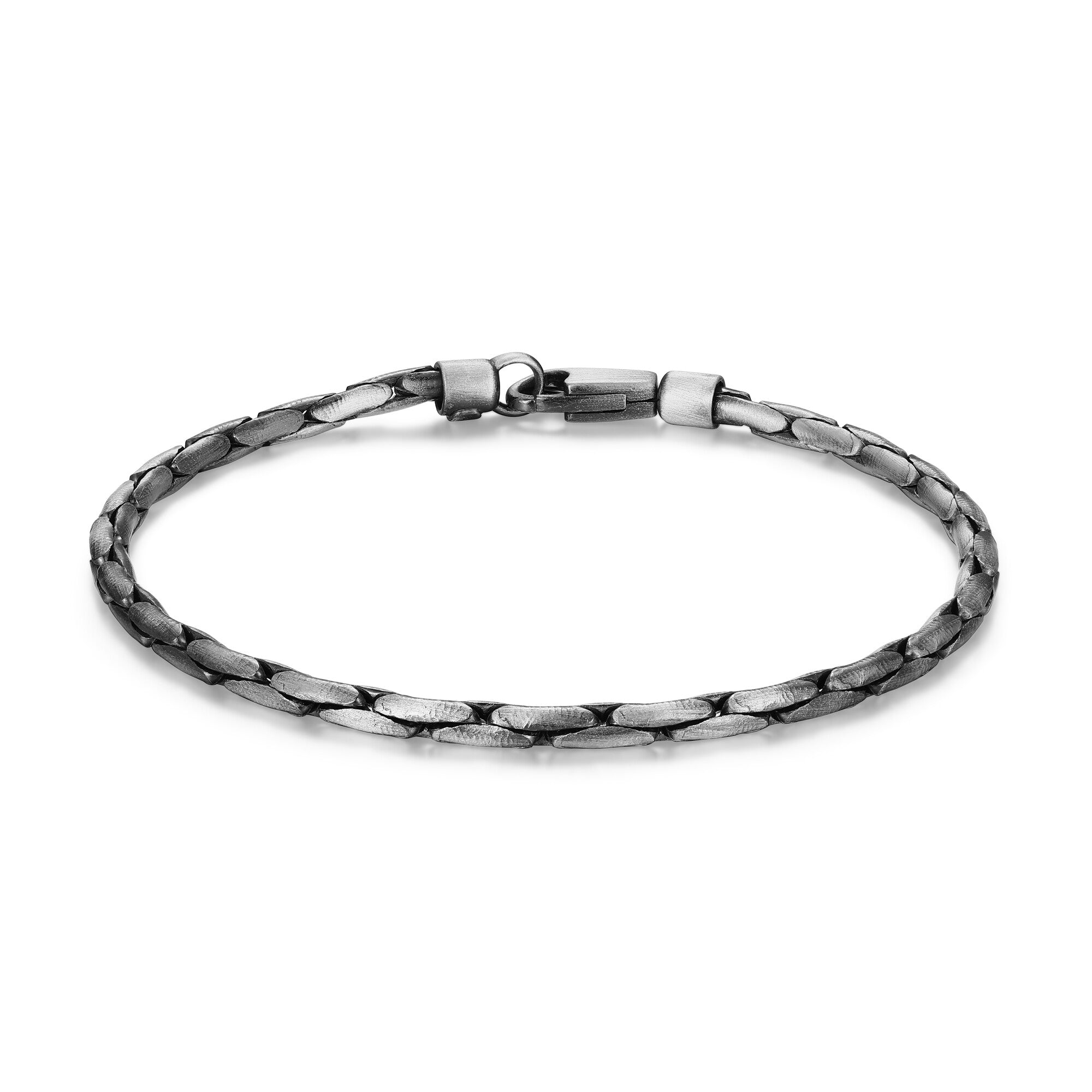 UB30 - Italian Chain Brushed Gunmetal Boston Bracelet  -  8.5"