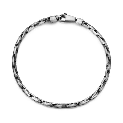 UB30 - Italian Chain Brushed Gunmetal Boston Bracelet  -  8.5"
