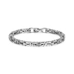 UB0004M - Italian Chain Rhodium Plated  Chain Bracelet  -  8.5"