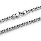 UB0002M - Italian Chain Rhodium Plated 4 - Side Franco Chain Bracelet  -  8.5"