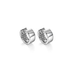UE23R - Basic Rhodium Plated Sterling Silver Huggie Earrings