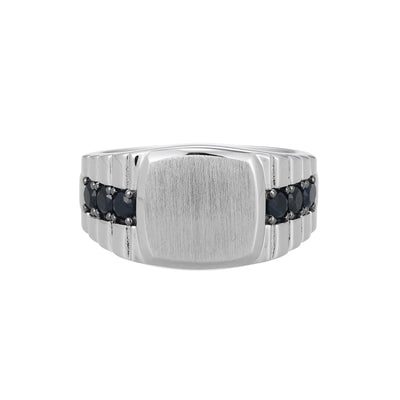 UR0111 - Legacy Genuine Black Sapphire Signet Ring
