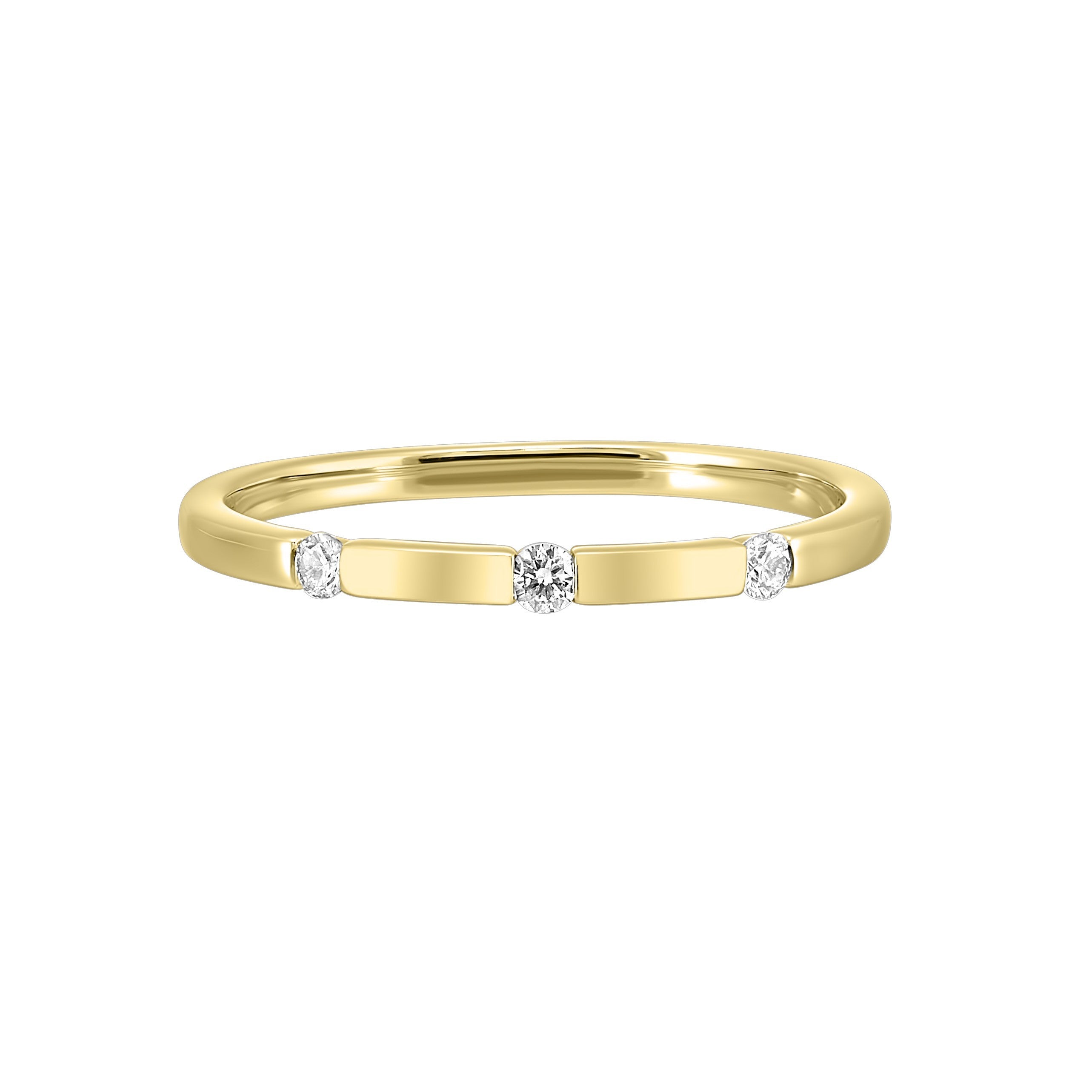 14Kt Yellow Gold Diamond 1/12Ctw Ring