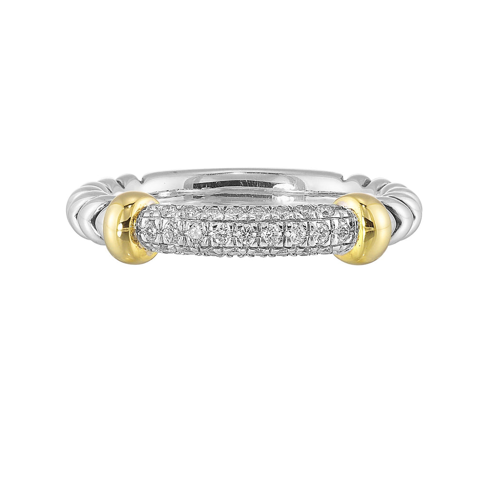 Gold Silver White Yellow Diamond 1/5Ctw Ring
