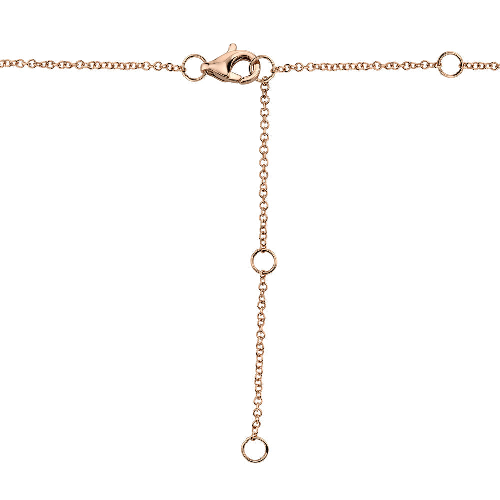 0.21CT 14K R/G DIAMOND PAVE HEART NECKLACE