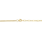 0.13CT DIAMOND & 0.39CT COMPOSITE TURQUOISE 14K Y/G HEART PAPER CLIP LINK NECKLACE