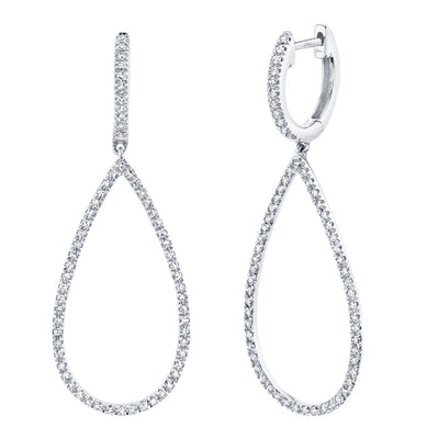 0.40CT 14K W/G DIAMOND PEAR EARRING