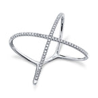 0.18CT 14K W/G DIAMOND LADY'S "X" RING