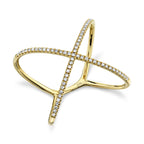 0.18CT 14K Y/G DIAMOND LADY'S "X" RING