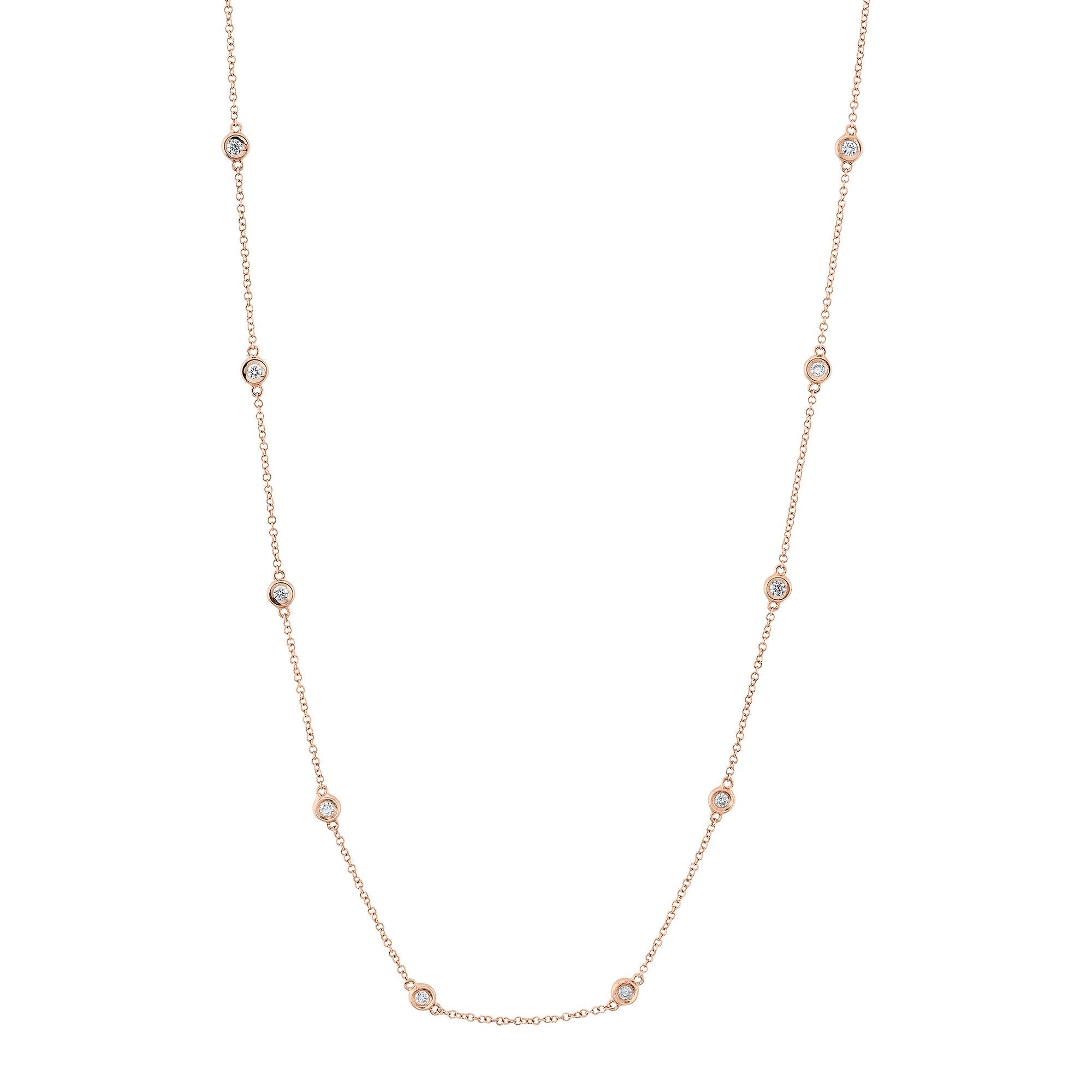 0.28CT 14K R/G 18" DIAMONDS BY THE YARD CHAIN