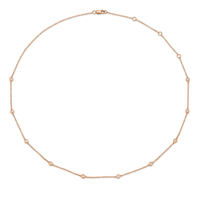 0.28CT 14K R/G 18" DIAMONDS BY THE YARD CHAIN