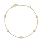 0.13CT 14K Y/G 7" DIAMONDS BY THE YARD BRACELET