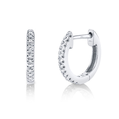 0.07CT 14K W/G DIAMOND HUGGIE EARRING