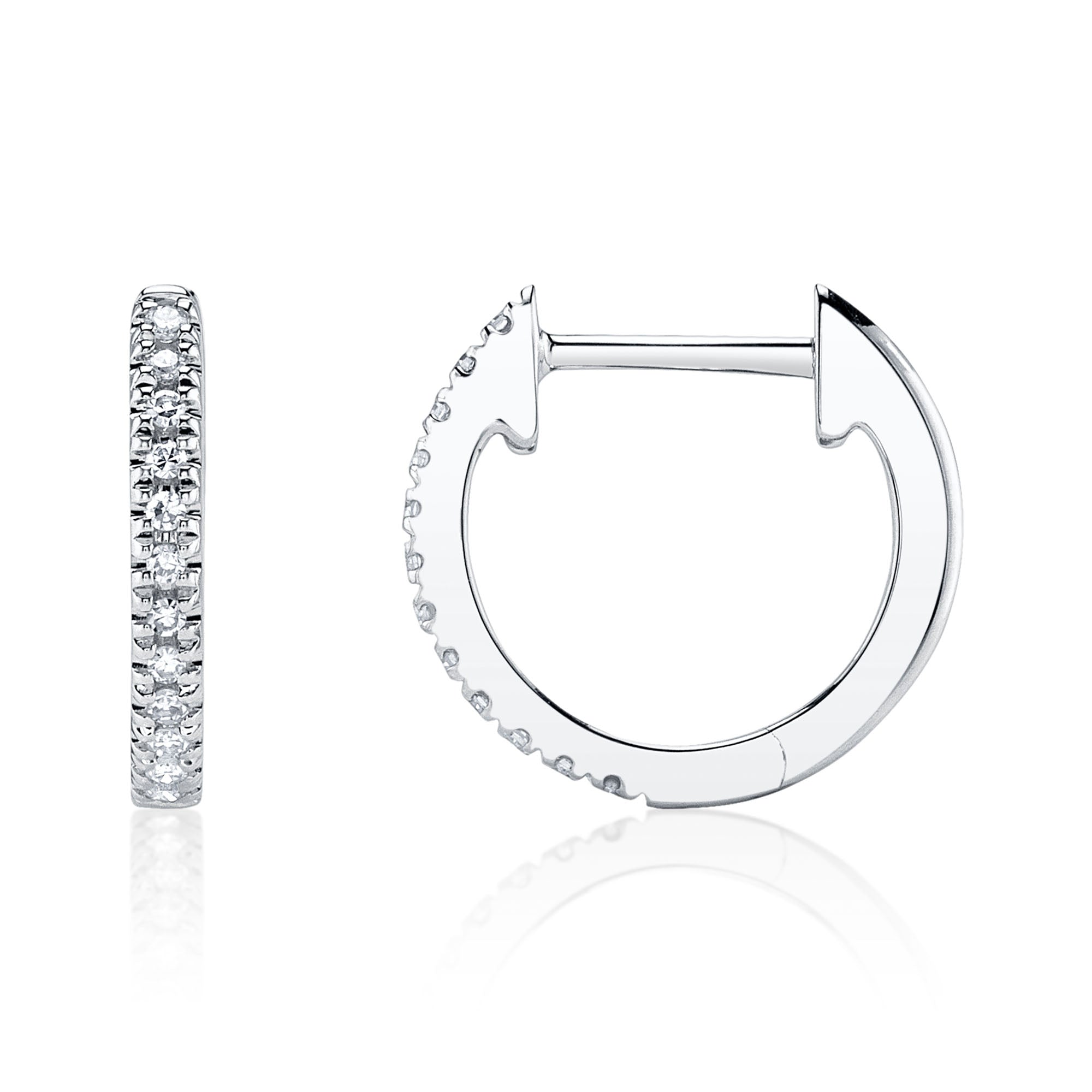 0.07CT 14K W/G DIAMOND HUGGIE EARRING