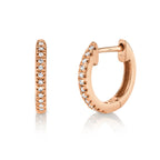 0.07CT 14K R/G DIAMOND HUGGIE EARRING