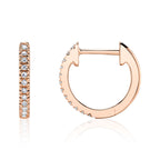 0.07CT 14K R/G DIAMOND HUGGIE EARRING