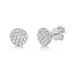 0.48CT 14K W/G DIAMOND PAVE CIRCLE STUD EARRING