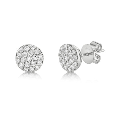 0.48CT 14K W/G DIAMOND PAVE CIRCLE STUD EARRING