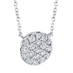 0.43CT 14K W/G DIAMOND PAVE CIRCLE NECKLACE