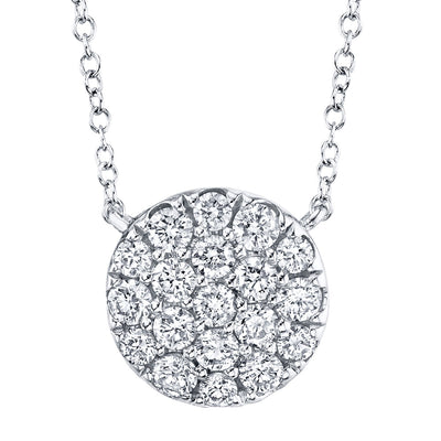 0.43CT 14K W/G DIAMOND PAVE CIRCLE NECKLACE