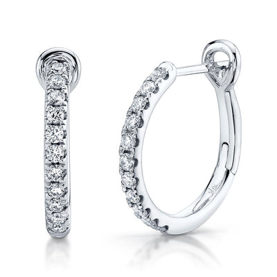 0.26CT 14K W/G DIAMOND HOOP EARRING