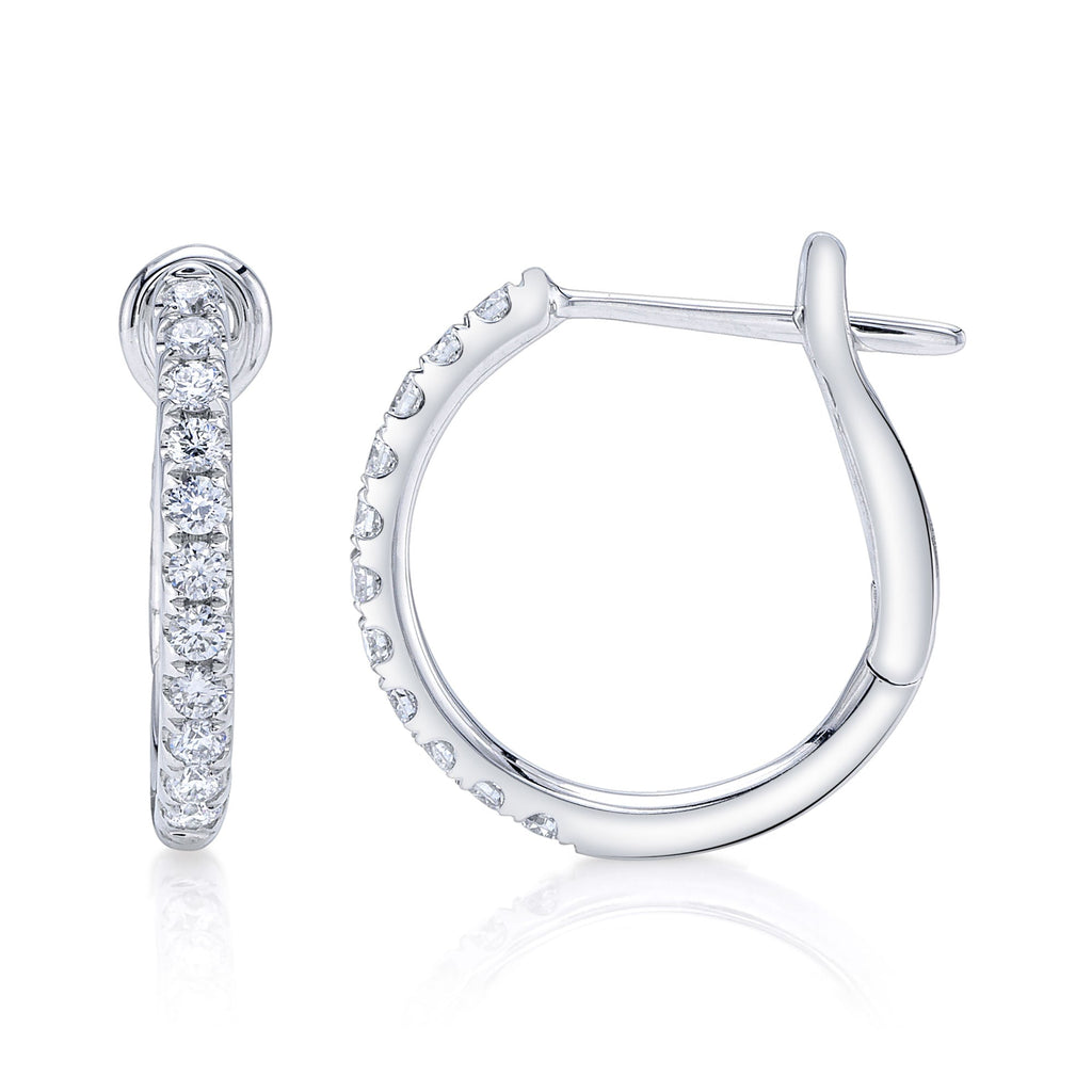 0.26CT 14K W/G DIAMOND HOOP EARRING