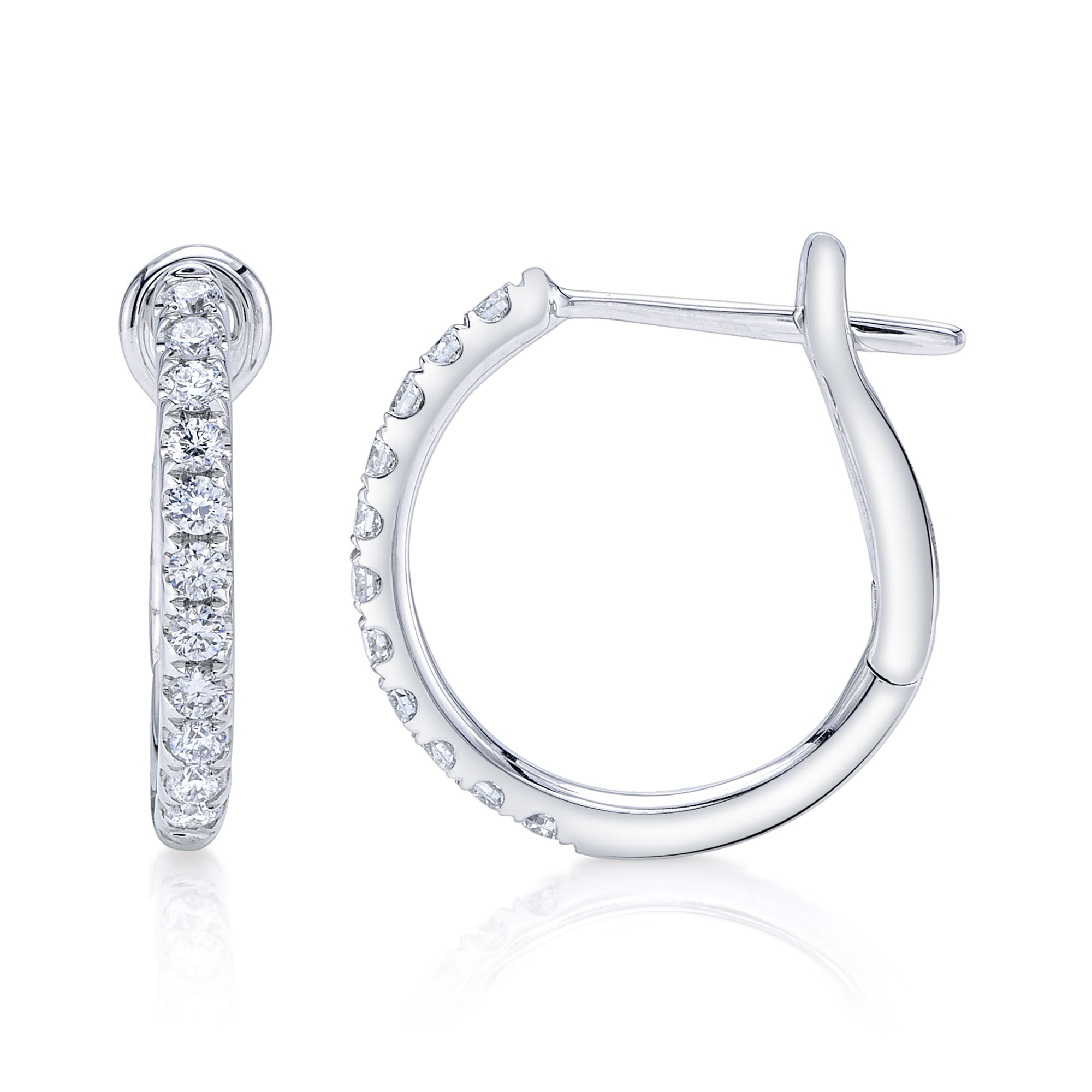 0.26CT 14K W/G DIAMOND HOOP EARRING