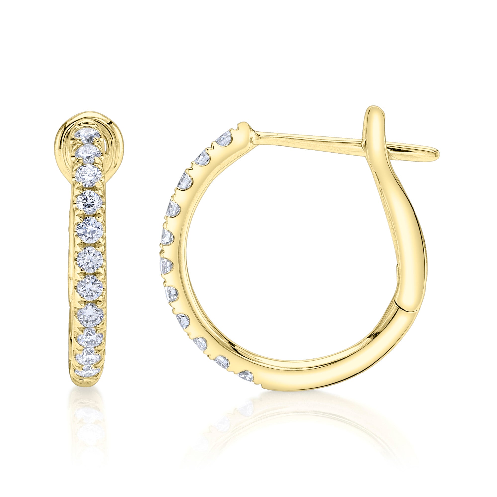 0.26CT 14K Y/G DIAMOND HOOP EARRING
