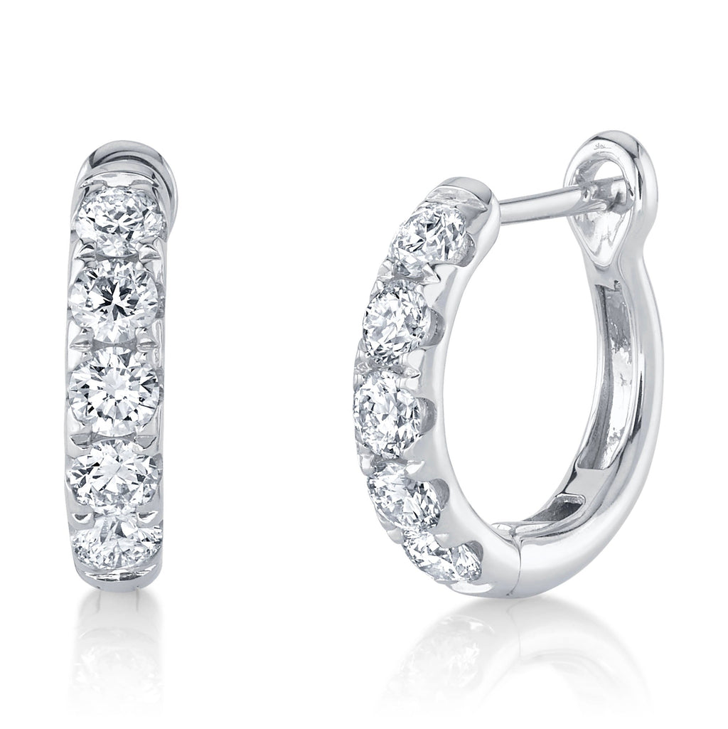 0.81CT 14K W/G DIAMOND HUGGIE EARRING