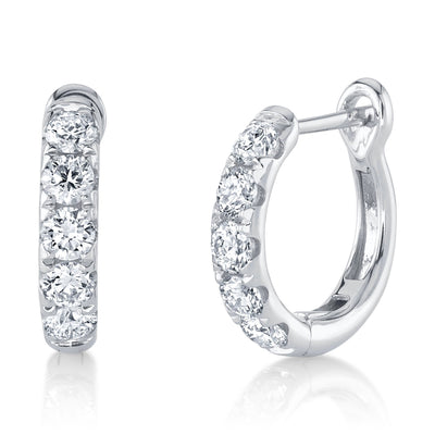 0.81CT 14K W/G DIAMOND HUGGIE EARRING