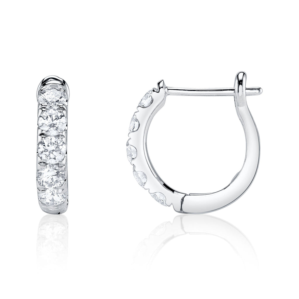0.81CT 14K W/G DIAMOND HUGGIE EARRING