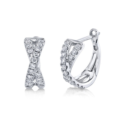 0.40CT 14K W/G DIAMOND HUGGIE EARRING