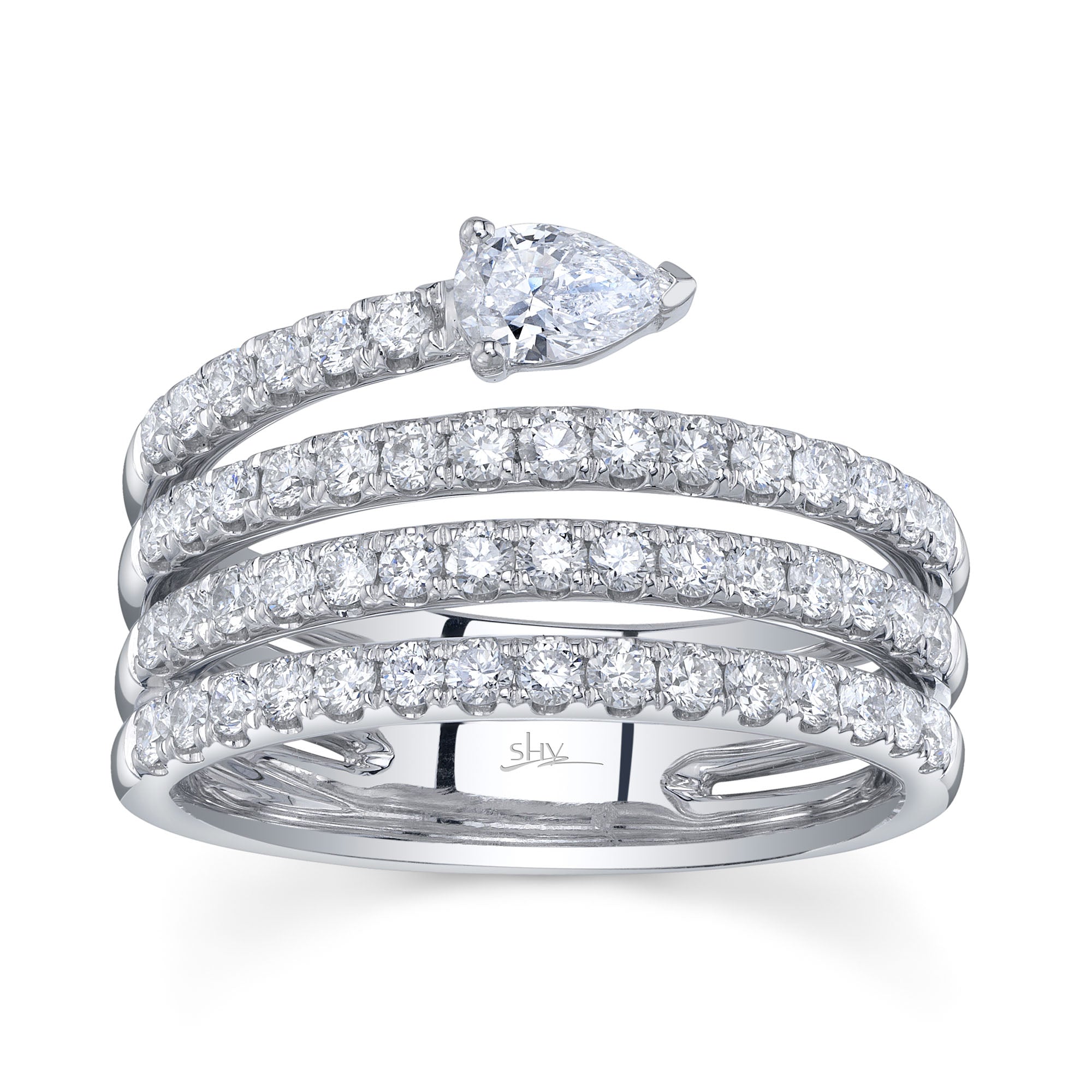 1.28CT 14K W/G DIAMOND PEAR RING
