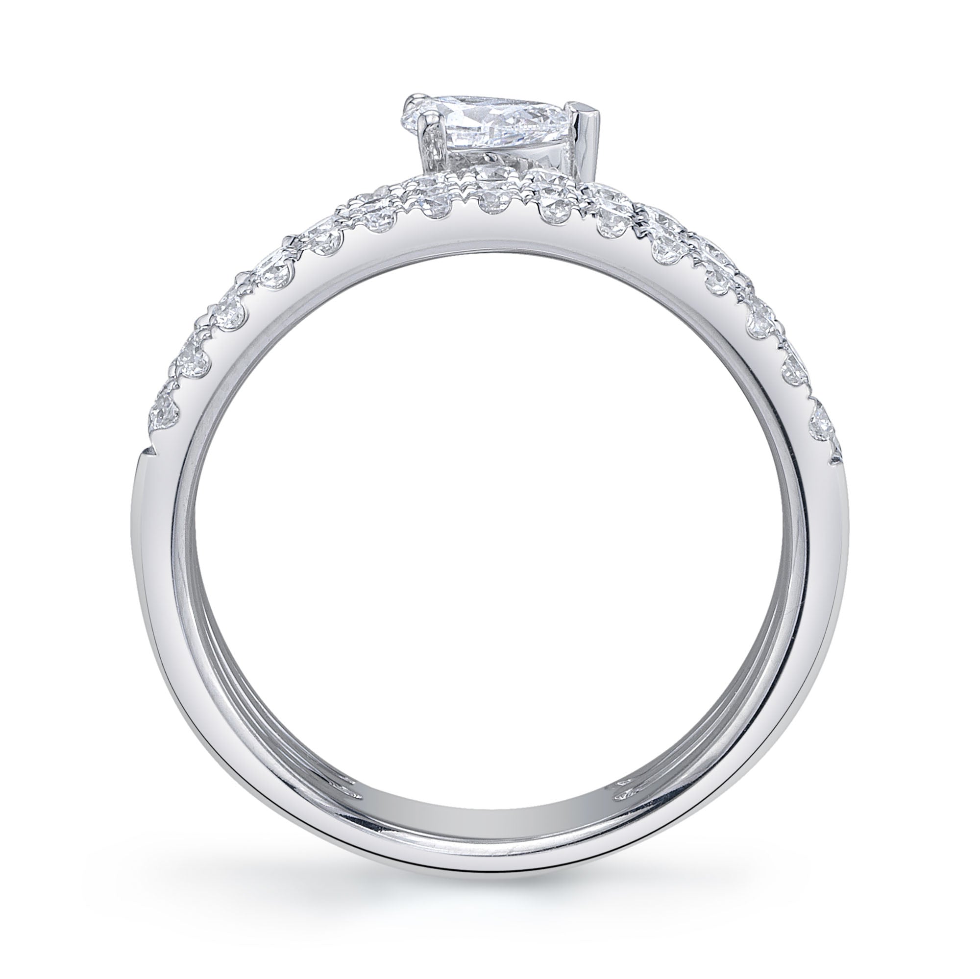1.28CT 14K W/G DIAMOND PEAR RING