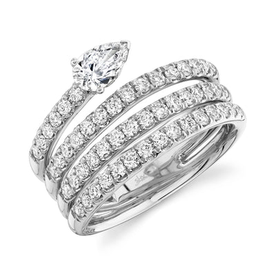1.28CT 14K W/G DIAMOND PEAR RING SZ 6