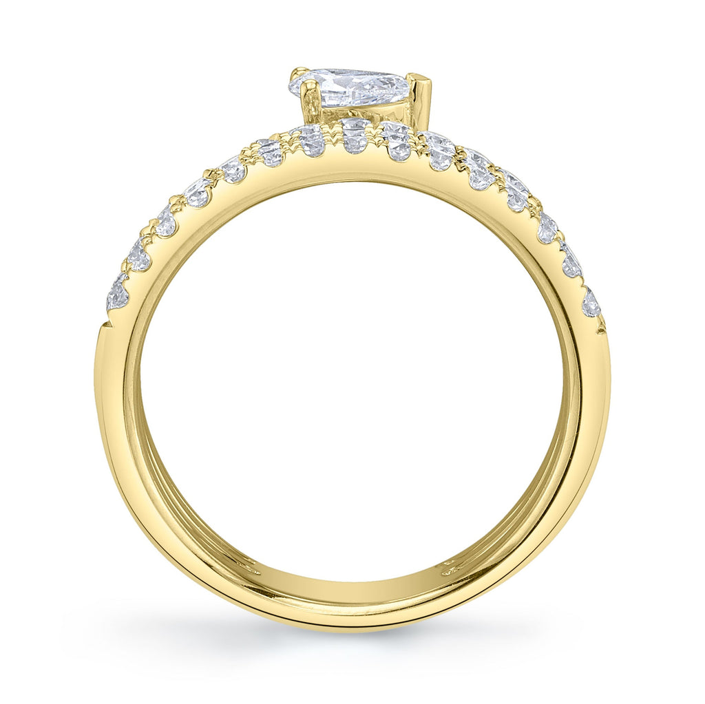 1.28CT 14K Y/G DIAMOND PEAR RING