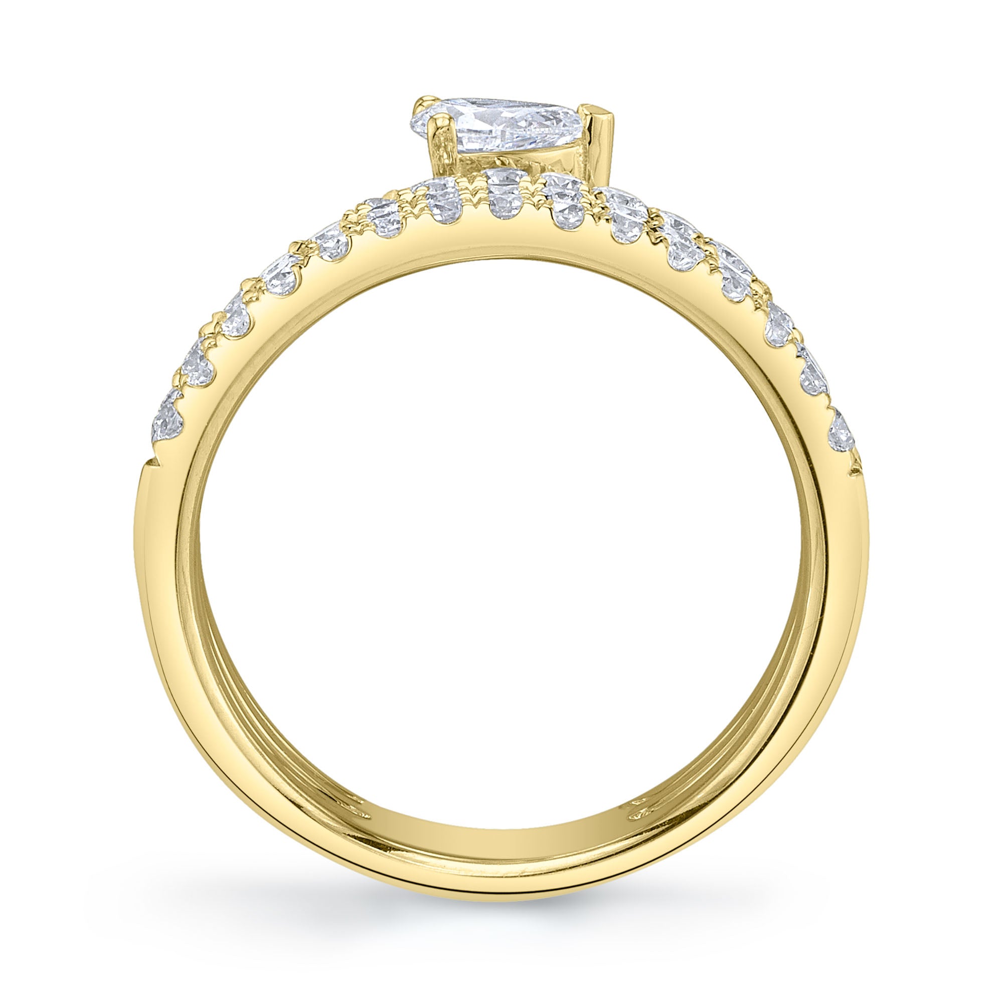 1.28CT 14K Y/G DIAMOND PEAR RING