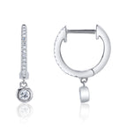 0.14CT 14K W/G DIAMOND BEZEL HUGGIE EARRING