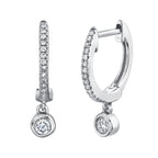 0.14CT 14K W/G DIAMOND BEZEL HUGGIE EARRING