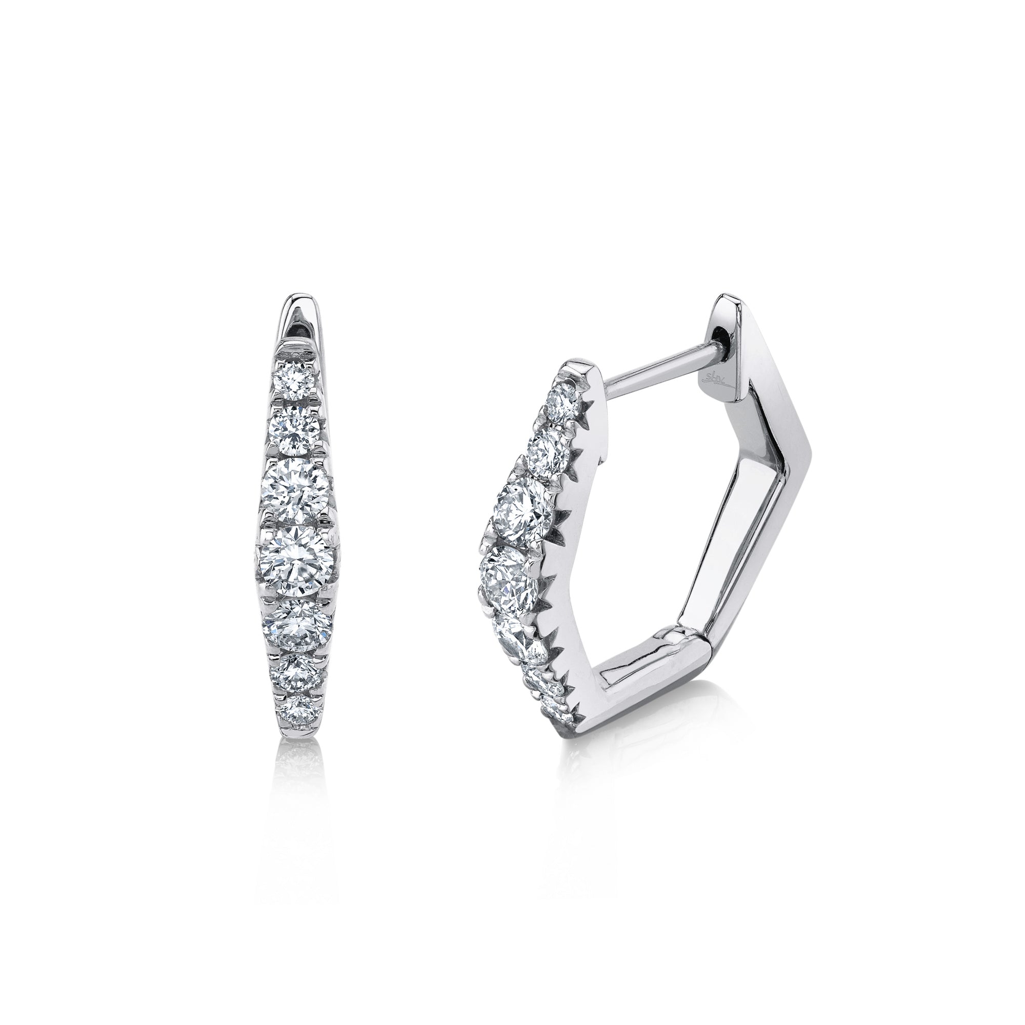 0.49CT 14K W/G DIAMOND HUGGIE EARRING