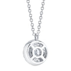 0.22CT-CTR(ROUND) 0.28CT-SIDE 14K W/G DIAMOND CLUSTER NECKLACE