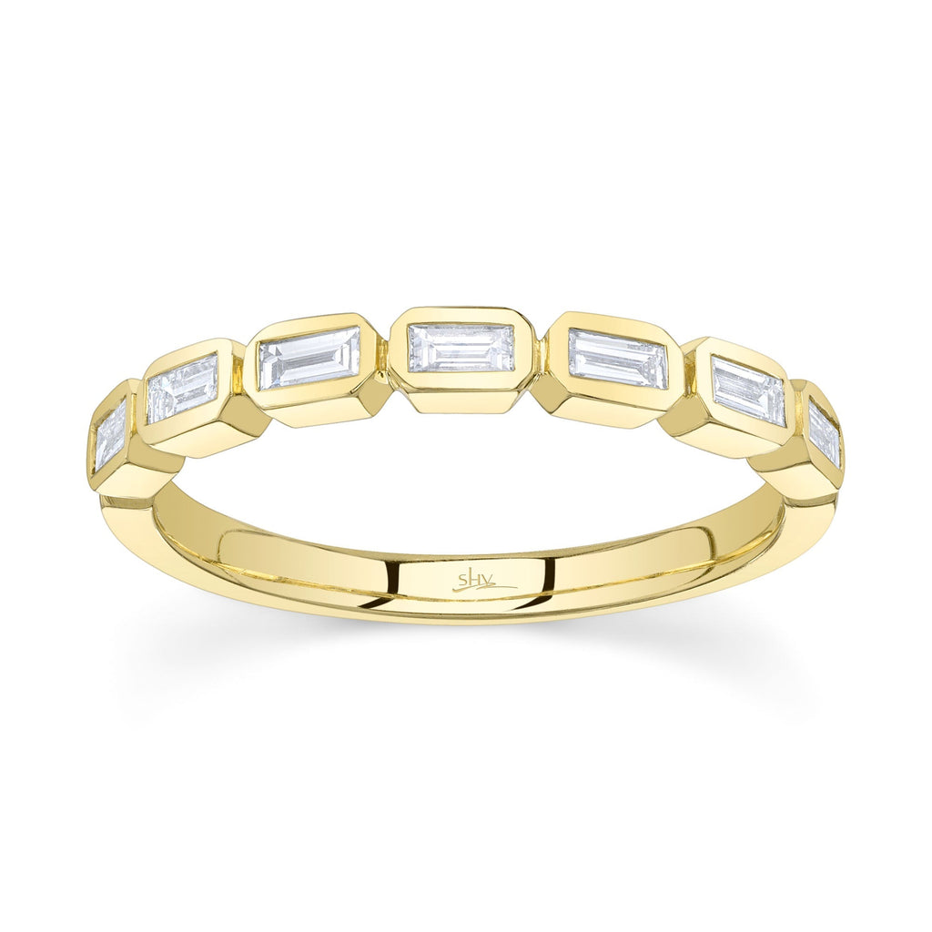 0.35CT 14K Y/G DIAMOND BAGUETTE BEZEL BAND