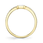 0.39CT 14K Y/G DIAMOND EMERALD BEZEL BAND