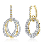 2.33CT 14K2T Y/W DIAMOND OVAL EARRING