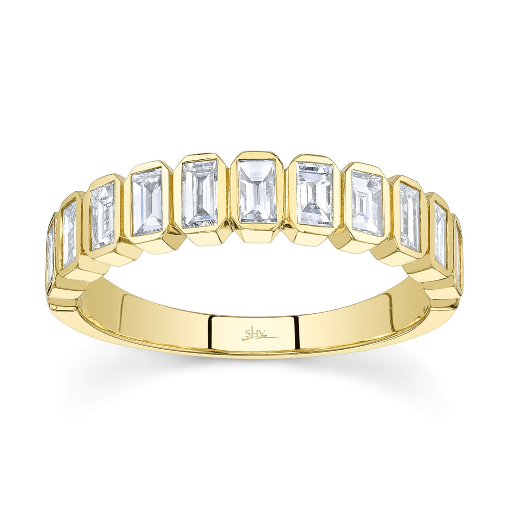 0.78CT 14K Y/G DIAMOND BAGUETTE BEZEL BAND