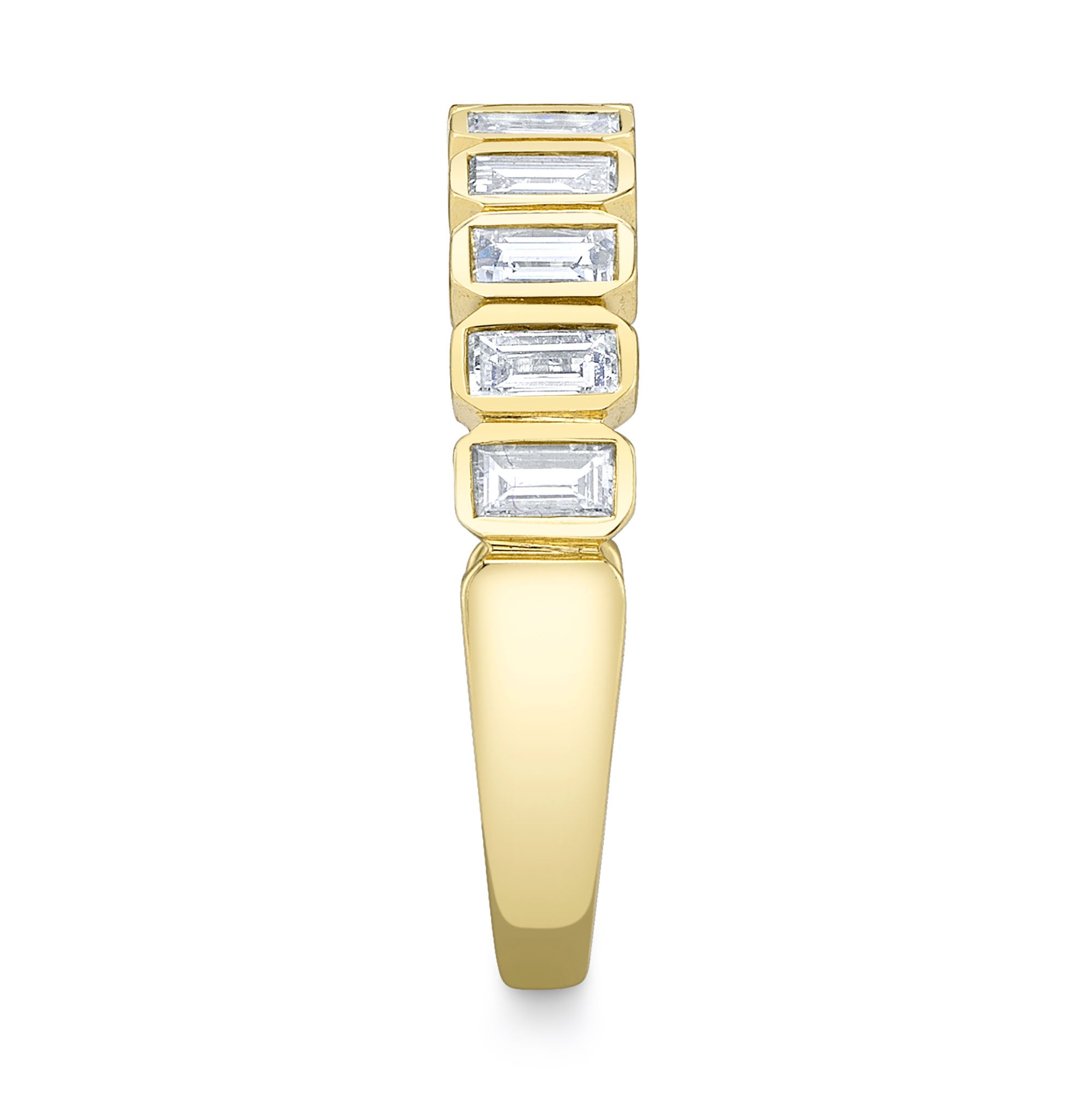 0.78CT 14K Y/G DIAMOND BAGUETTE BEZEL BAND