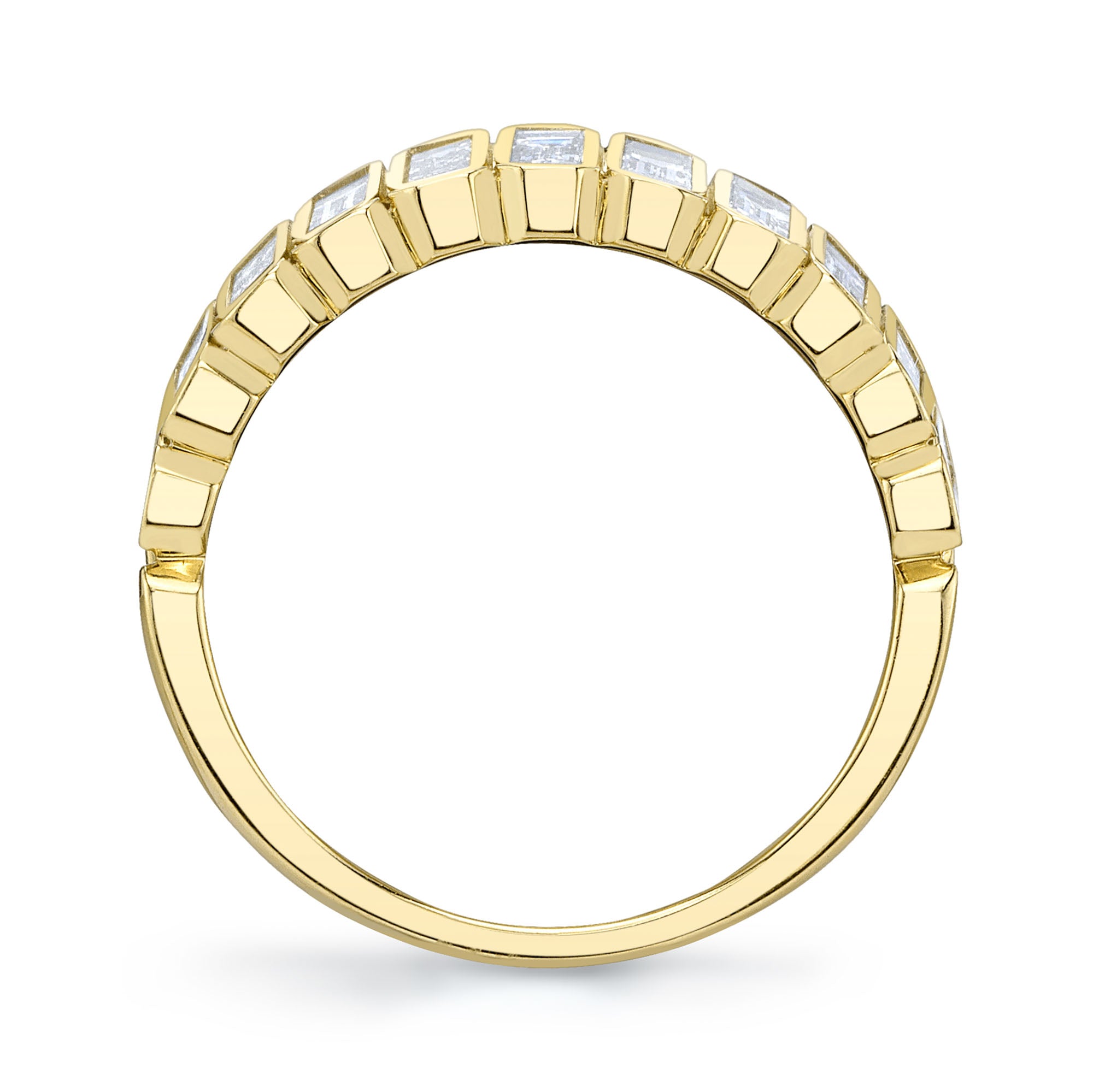 0.78CT 14K Y/G DIAMOND BAGUETTE BEZEL BAND