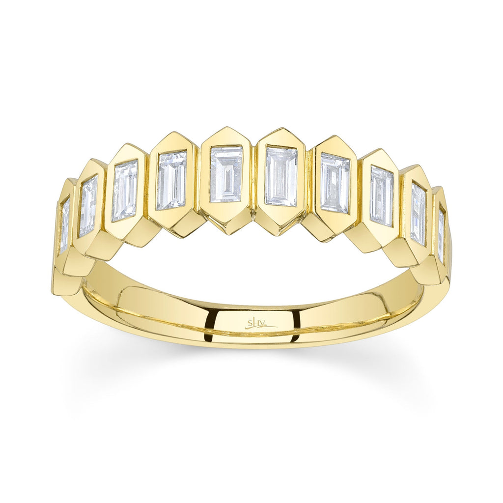 0.75CT 14K Y/G DIAMOND BAGUETTE BEZEL BAND